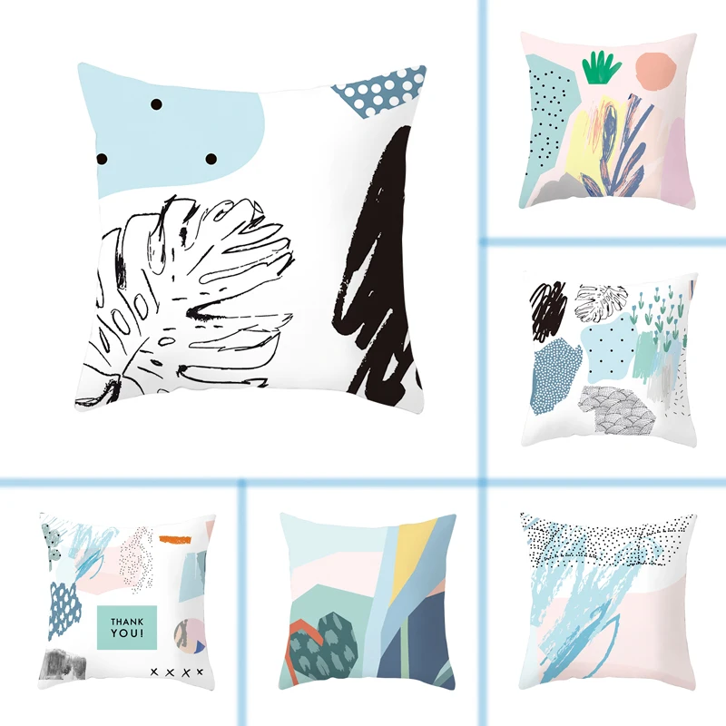 

Mling 1pcs Small Fresh Matisse Pillow Pillowcase Peach Skin Pillowcase Waist Pillow Polyester Throw Pillow Case 45x45cm