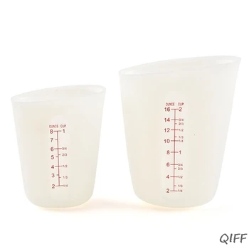 

2Pcs 250ML 500ML Flexible Silicone Measuring Cup Cook Bakers Resin Jewelry Tools
