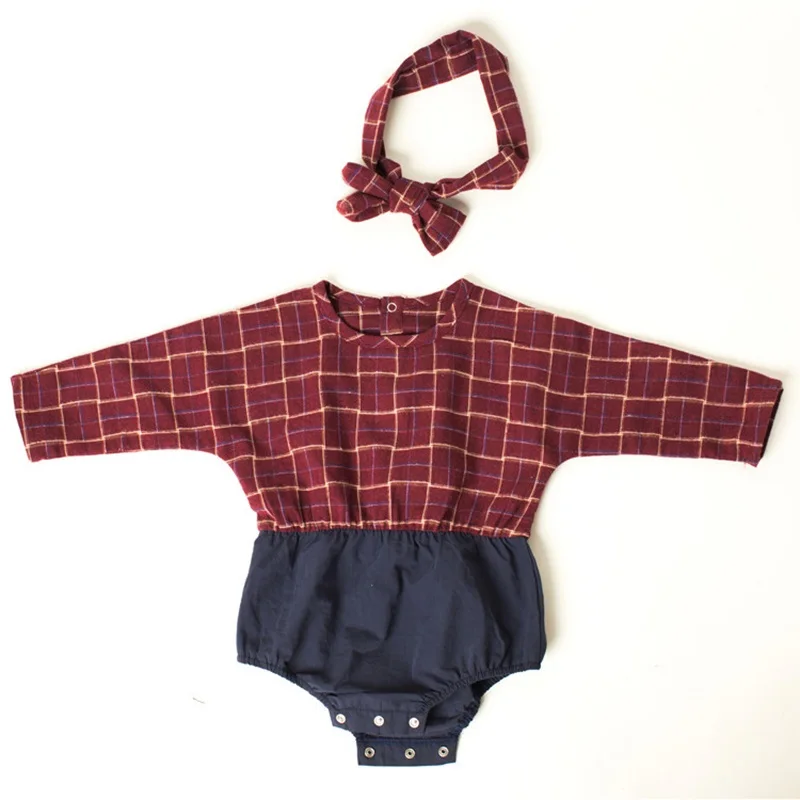Детские комбинезоны для мальчиков и девочек в Корейском стиле; коллекция года; сезон осень; Повседневная модная одежда для малышей; Комбинезоны для маленьких девочек - Цвет: Red Blue  Hair