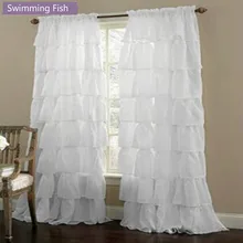 Custom Made Multi layer Lace Tulle Curtain for Children s Bedroom Semi shade Window Blinds Sheer