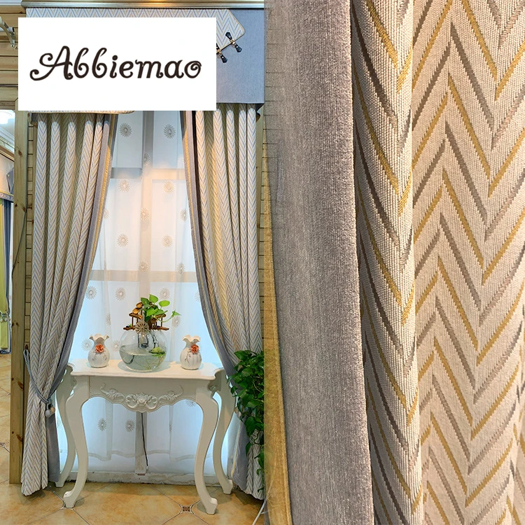 Abiiemao современный нордический стиль синель жаккард занавес для гостиной спальни индивидуальные готовые шторы прозрачная вуаль тюль