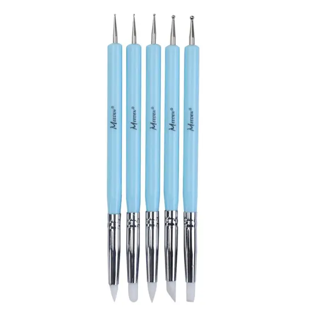 MEEDEN 5PCS Artist Paint Brush Set Professional Silicone Rubber Tip