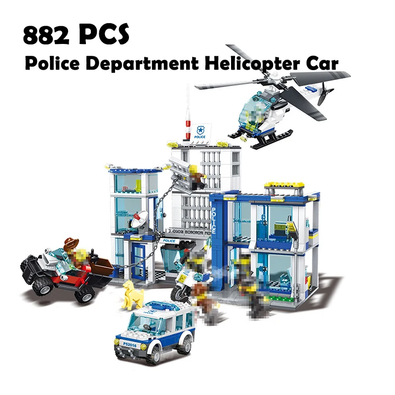 

Compatible with lego City Series Models building toy 40011 882PCS Police Department Helicopter Car Building Blocks toy & hobbies