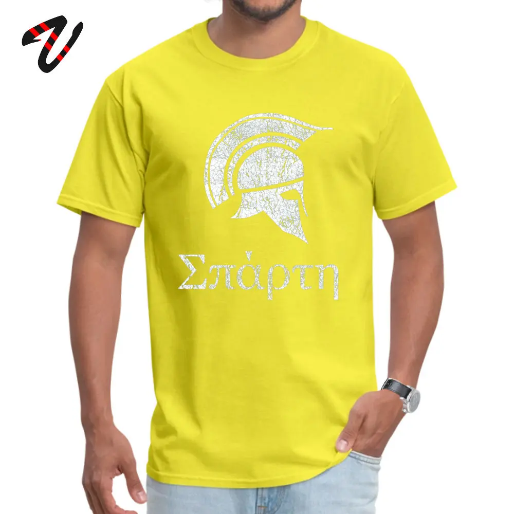 Men Brand Casual Tops T Shirt Round Neck Summer/Autumn 100% Cotton T Shirts Printed Short Sleeve Sparta Spartan Warrior T-shirts Sparta Spartan Warrior 15421 yellow