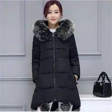 AILOOGE, зимняя женская куртка,, новинка, искусственный мех, воротник с капюшоном, пуховик, женская утепленная верхняя одежда размера плюс, куртки и пальто