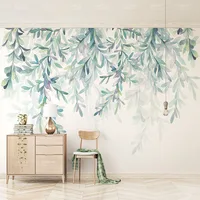 Niestandardowe zdjęcie tapety nowoczesny zielony liście akwarela styl skandynawski Mural ściany papieru tv do salonu sypialnia 3D fresk domu wystrój 3