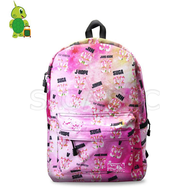 

Kpop BTS Backpack Pink JIMIN V SUGA Collages School Bags Backpack for Teens Women Men Large Capacity Travel Bags Lpatop Backpack
