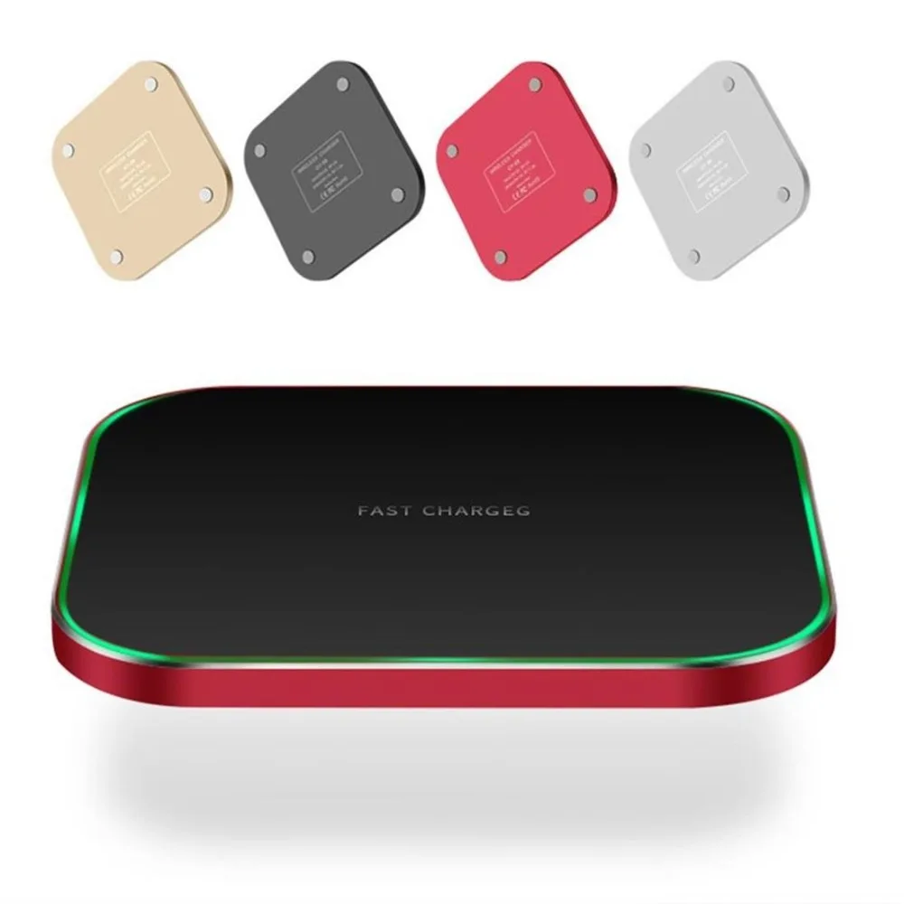 

LED Light Wireless Charger for iPhone X/8 Plus Ultrathin Qi Wireless Charger for Samsung S8 S7 S6 edge Desktop Charger Pad