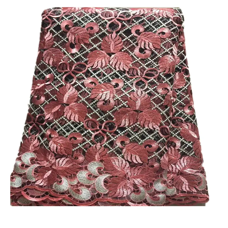 

Nigerian Embroidery Tulle French LaceHigh Quality embroidery french lace with flower and stones peach french lace