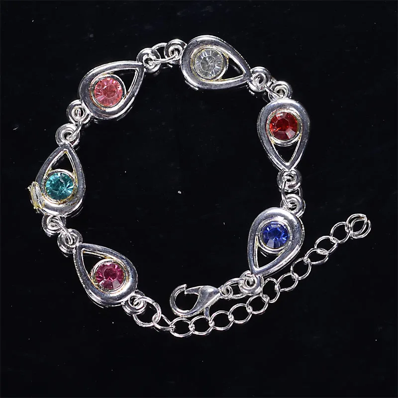 Trandy серебряный браслет, разноцветный кристалл браслеты, дешевые браслеты, 4 стиля - Окраска металла: Style3