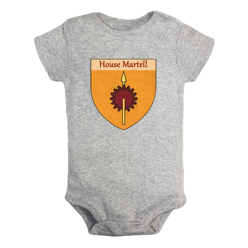 

Game of Thrones House Martell Banner Karstark The Sun of Winter Newborn Baby Outfits Jumpsuit Print Infant Bodysuit Clothes