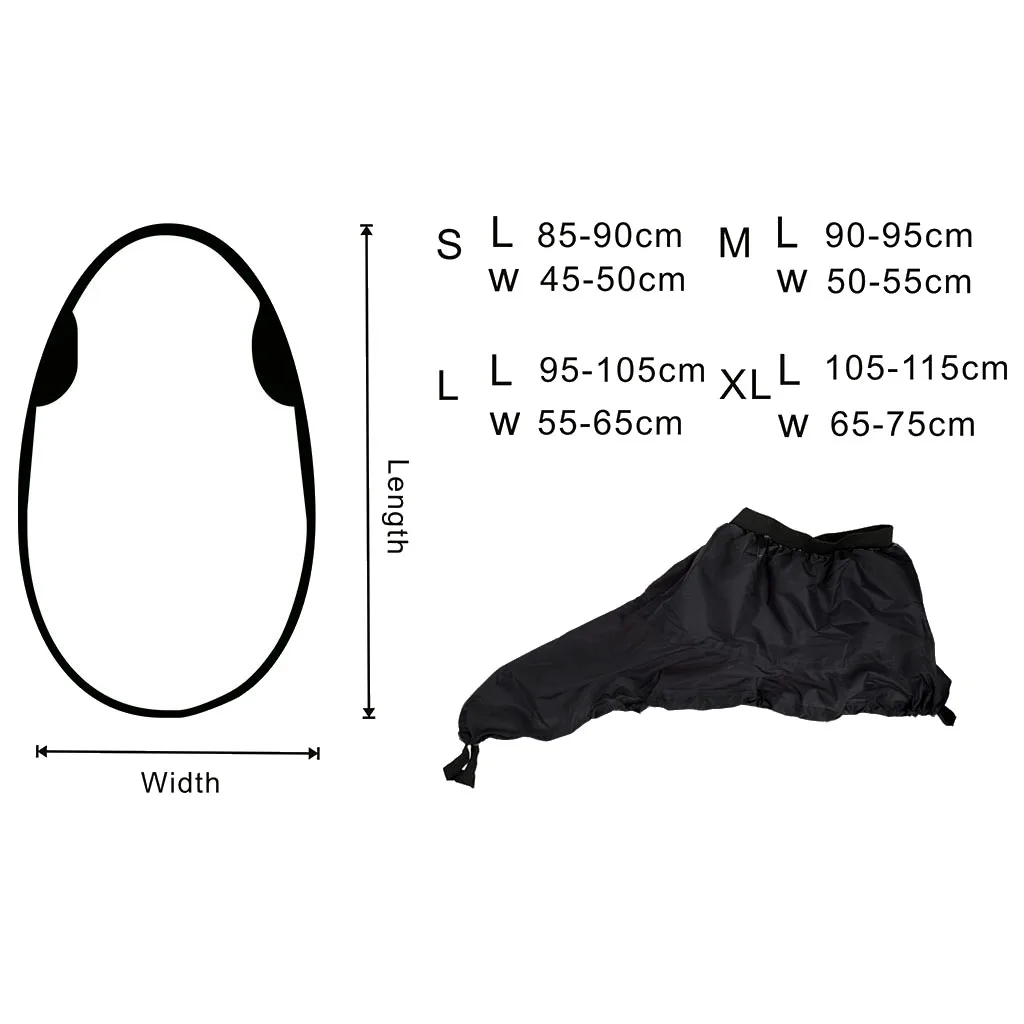 Universal Adjustable Kayak Spray Skirt Deck Sprayskirt Cover Waterproof fabric Rowing Boats Kayak Spray Skirt S M L XL Black