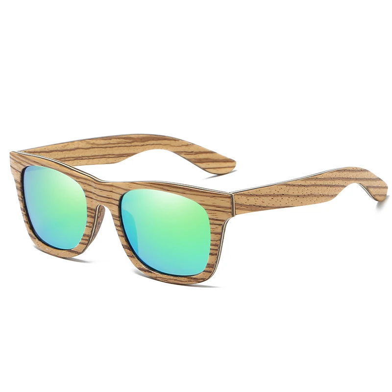 Kithdia бренд солнцезащитных очков Поляризованные ручной работы натуральный Зебры деревянные очки и Поддержка DropShipping/предоставить фотографии# KD045 - Цвет линз: Green