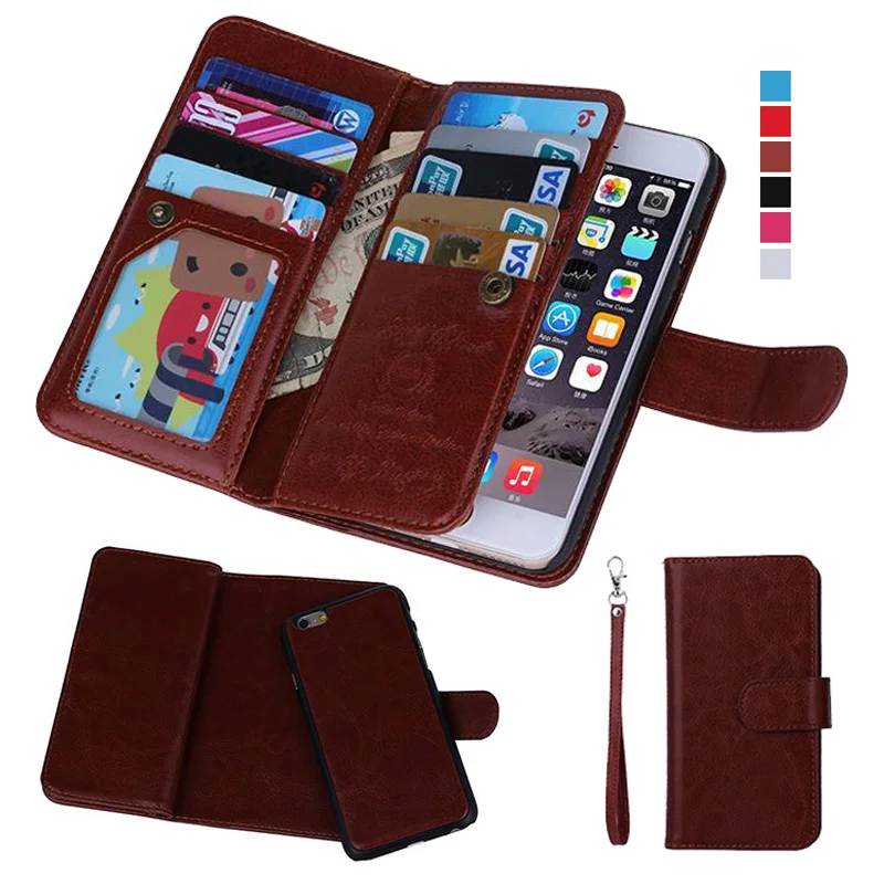 For-iPhone-6-Case-Magnetic-2-in-1-Detachable-Leather-9-Cards-Slots-Wallet-Case-For