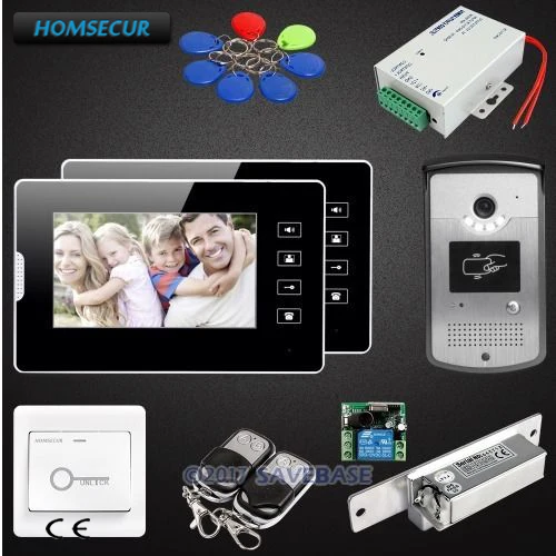 

HOMSECUR 7inch Hands-free Video Door Phone Intercom System with Keyfobs Unlocking Camera