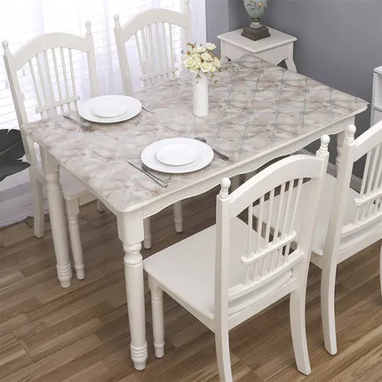  0.8mm and 1.5mm New PVC Desk Pad Soft Glass Dining Tablecloth Top Cover Plastic Mat Home Kitchen De