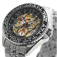 Натуральный бренд FW832A, дизайн, браслет из нержавеющей стали, умные мужские часы с золотым циферблатом, механические часы с автоматическим заводом, подарочная коробка