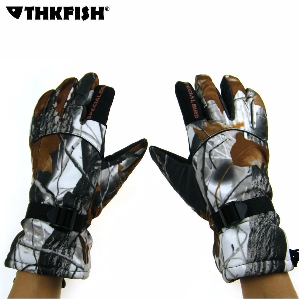 1 Pair Winter Thick Gloves Snow Camouflage Autumn Winter Camo Windproof Waterproof Antiskid