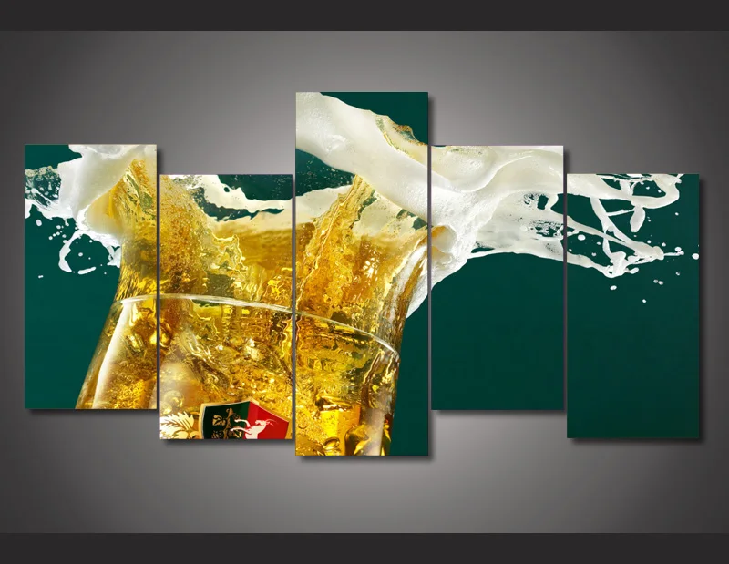 HD Printed Beer Foam Painting Canvas Print room decor print poster