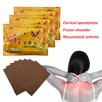 

ZB 96Pcs/12BagsMedical Plaster Natural Herbal Bee Venom Plaster Cure Joint Pain Relieving Patch Neck Back Body pain patch