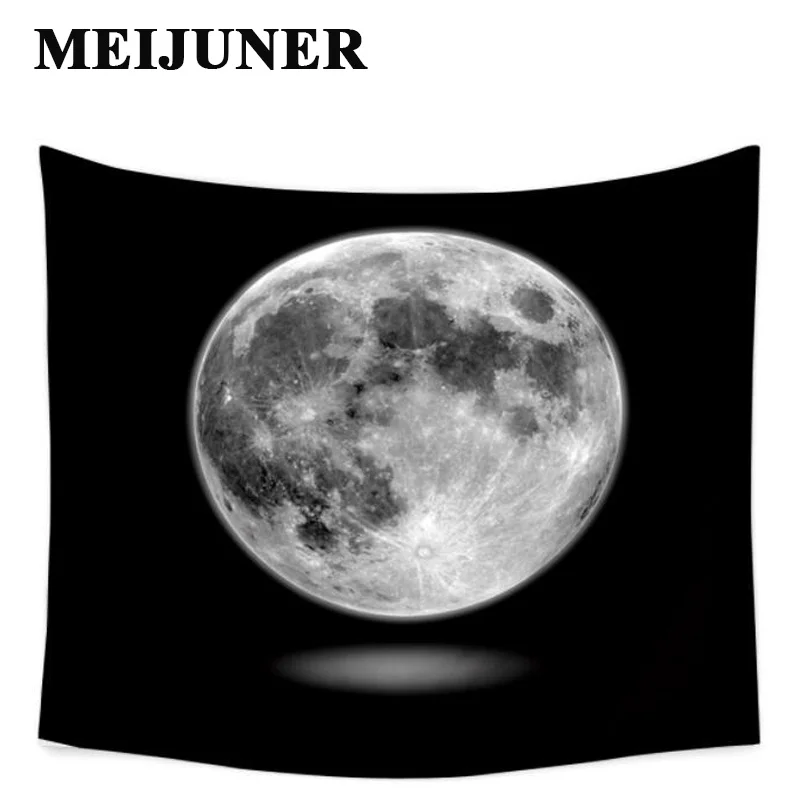 Meijuner Psychedelic гобелен с Луной сеткой пауком Вселенная планеты настенный богемный