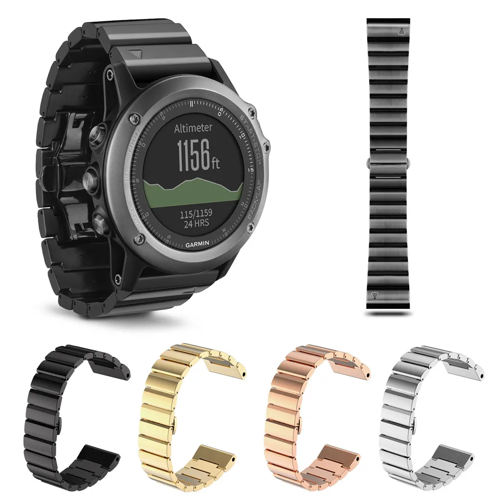 2018 качество полный браслеты из нержавеющей стали полосы для Garmin Смарт-часы золотистый черный для Garmin Fenix 3 HR с защитным чехлом