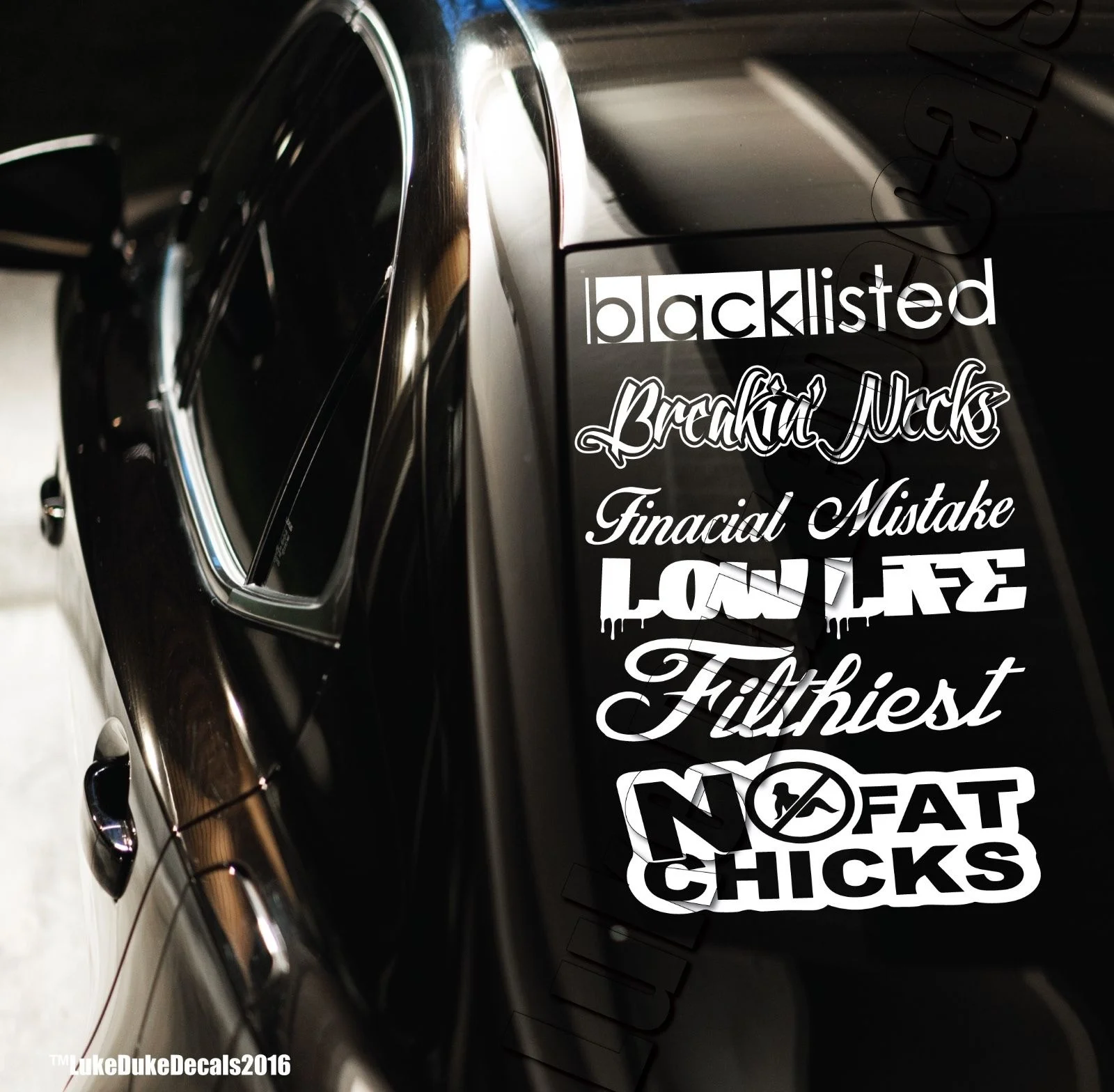 

For Blacklisted JDM Decals 3.9 _ sticker bomb set QTY 6/ waterproof / 7 year life