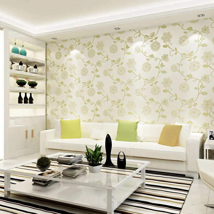 Free Shipping Embossed 3d Flower Wallpaper For Walls Pink Tapet