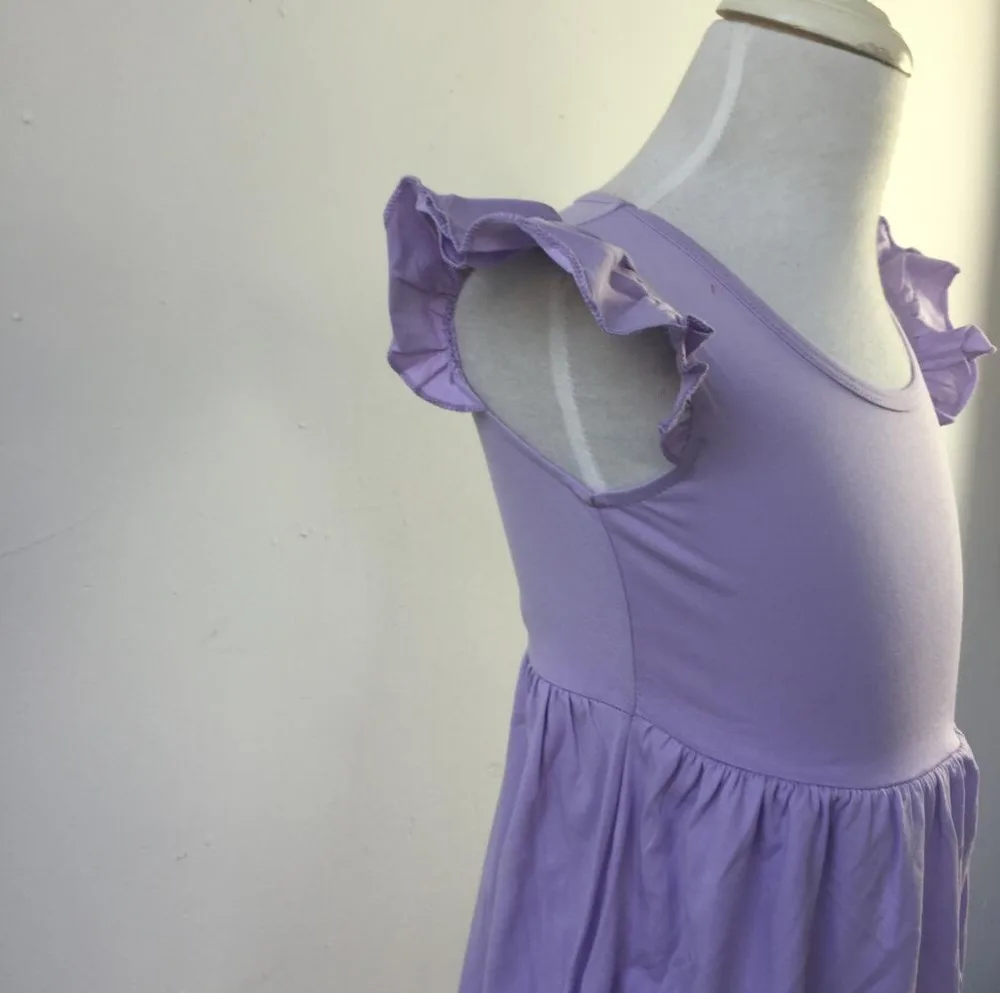Новый стиль детское платье хлопок Половина Круг развевающиеся рукава Симпатичные наряды оптовая продажа