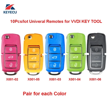 

XHORSE 10* X001 Series Colorful (Pink Yellow Blue Green Black) VW B5 Style Universal Remote Key Fob 3 Button for VVDI Key Tool