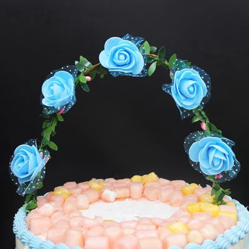 Светодиодный светящийся цветок Гирлянда Арка украшения торта Топпер огни День рождения украшения торта вечерние принадлежности