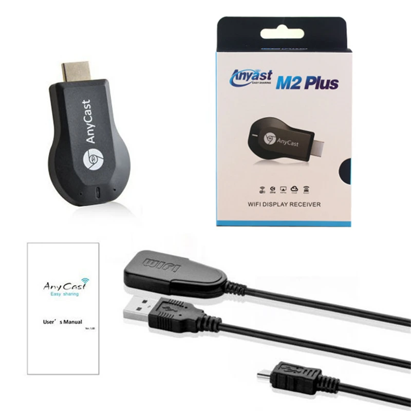 Anycast M2 Plus Wireless TV Stick Wifi Display Receiver 1080P Display HDMI Dongle TV Stick for iPhone Android Tablet PC 256M