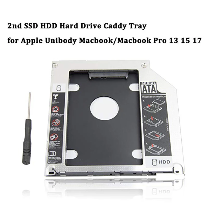 Жесткий диск Caddy лоток 9,5 мм Универсальный SATA 2nd HDD HD SSD корпус жесткий диск Caddy чехол лоток для 9,5 мм ноутбука CD/DVD-ROM