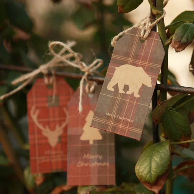20 pcs Vintage lattice Kraft paper Christmas tags cards Mini Lomo Card Valentine’s Day Greeting Card Birthday Gift Message Card