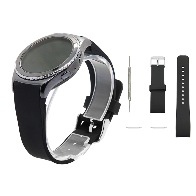  2016 новые Arrvial резина кремния Samsung передач S2 классические часы браслет замена браслет для передач S2 классический смарт часы 