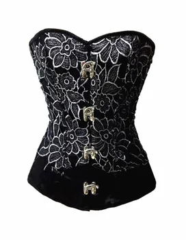 

Fashion Black Sexy Corset Women Embroideries Steampunk Brocade Slimming Corset for Lady S,M,L,XL