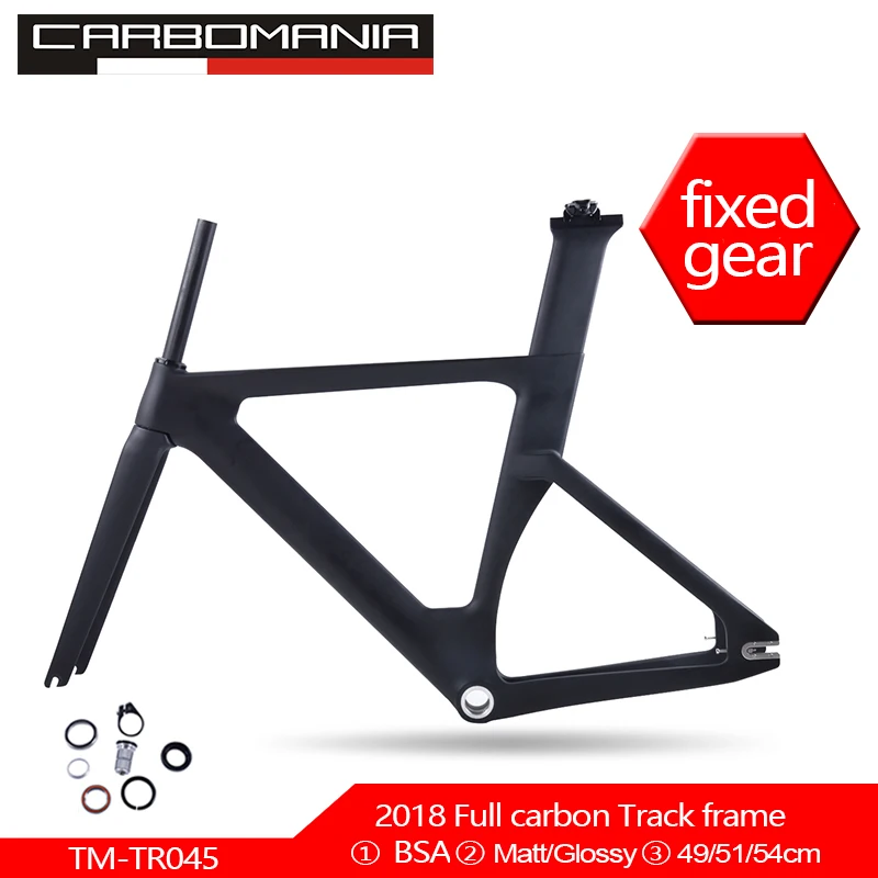 

Full Carbon Fixed Gear Frame Fork Road bike Frame 700C Racing Tracking frame BSA track bicycle frameset Free shipping no logo