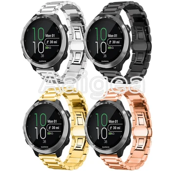 

Premium Stainless Steel Butterfly Clasp Band Strap For Garmin Forerunner 645 Classic Smart Watch Metal Replacement Wrist bands
