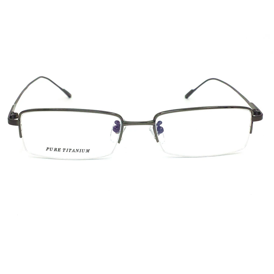Очки из чистого титана, полуоправа, оптическая оправа, очки без оправы по рецепту, очки для мужчин, очки для глаз 11952, тонкие дужки