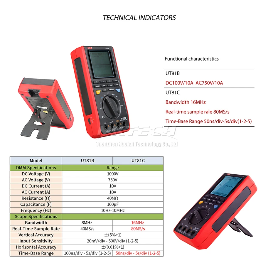 UNI-T UT81C UT81B цифровой осциллограф волновой мультиметр Ручной AC DC Вольт Ампер Сопротивление Емкость Частотомер