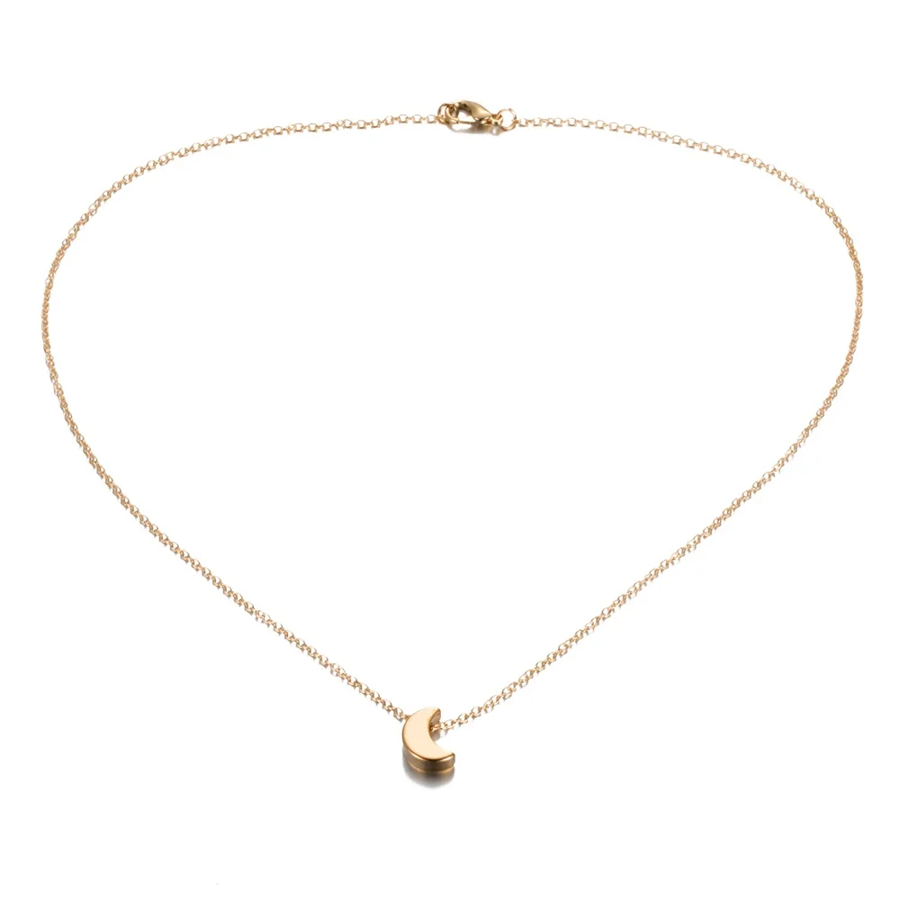 Милое маленькое ожерелье с кулоном в виде Луны для женщин золотого цвета ожерелье-чокер в богемном стиле воротник бижутерия в подарок на Рождество femme - Окраска металла: N757-1