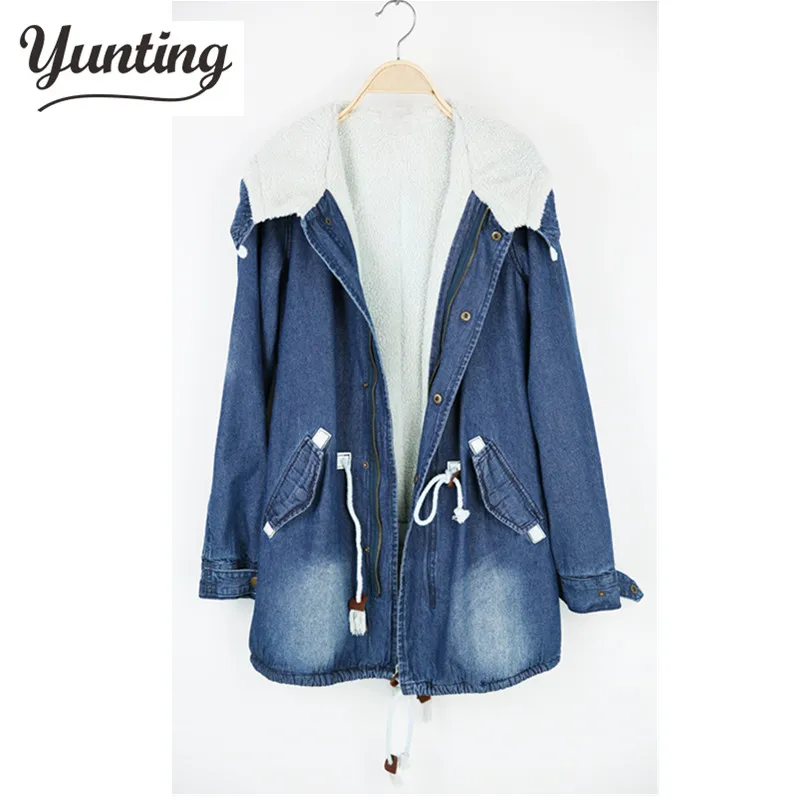 Fausse De Manches Veste Et Livraison Manteau Chaud Mode En Nouvelle Jeans Femmes Épaissir Gratuite Col Fourrure xPfqwaF