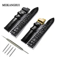 Ремешок для часов 18 мм, 19 мм, 20 мм, 21 мм, 22 мм, 24 мм, мягкий ремешок из натуральной телячьей кожи, ремешок для часов из кожи аллигатора, ремешок для часов Tissot Seiko