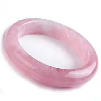 

Genuine Pink Gemstone Fashion Lady Women Natural Rose Quartz Bangle Inner Diameter 58mm Drop Shipping