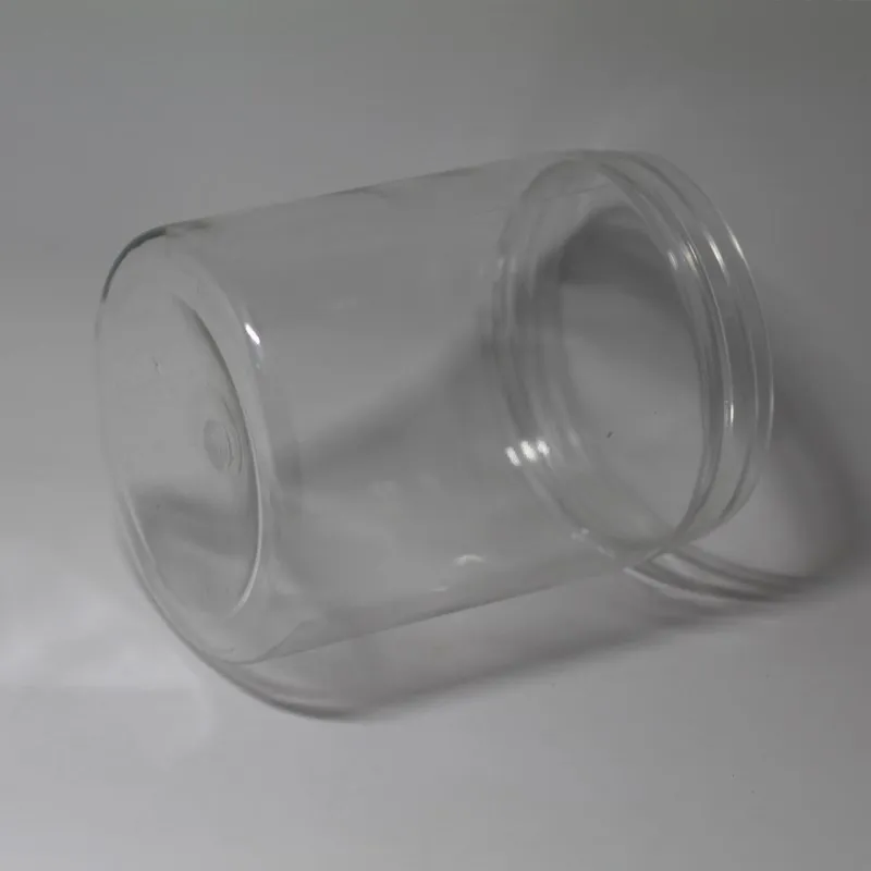 Пустой 1 шт./лот 500 г 16 унций прозрачный пластиковый контейнер для конфет с алюминиевой металлической крышкой