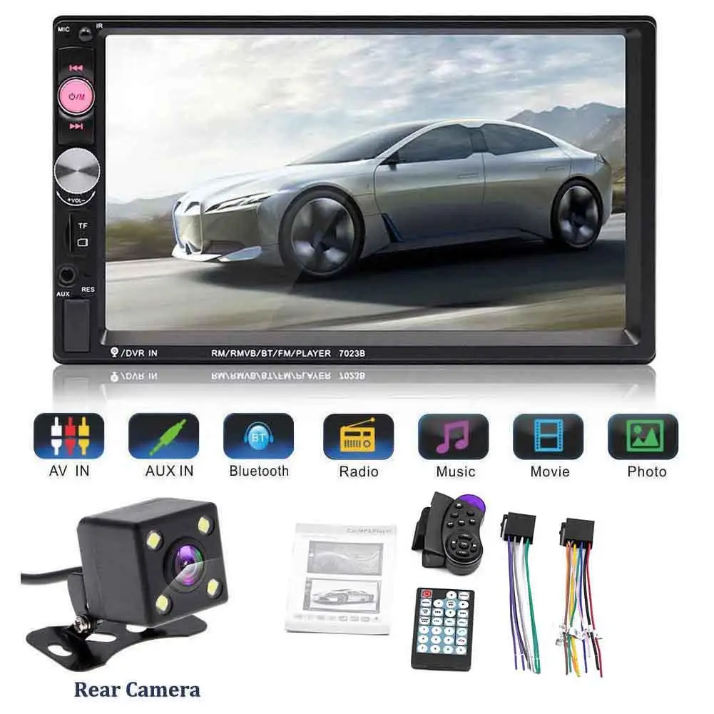 

7 Inch 2 DIN Portable Car Stereo Audio Bluetooth Touch MP5 Player USB FM Radio Receiver Support TF Card And SD Card