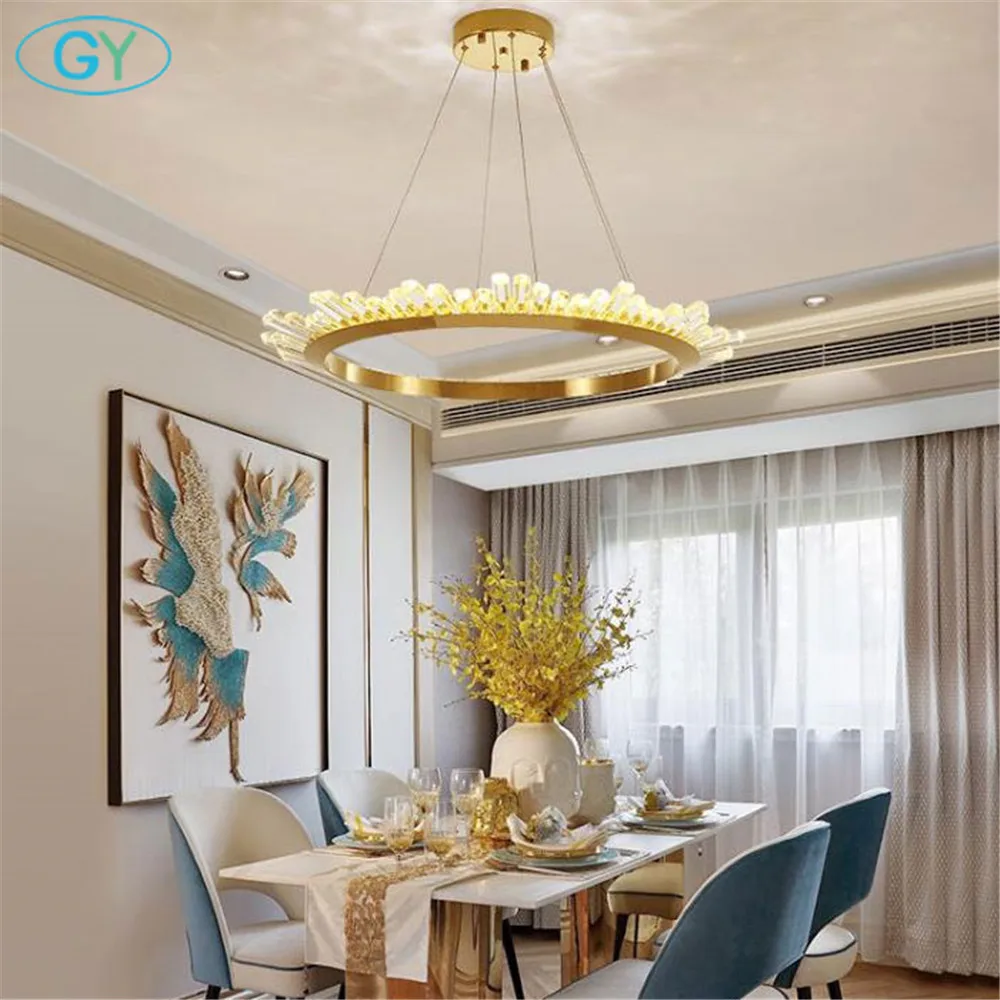 Новый дизайн Черная D60cm 37W led люстра золото D80cm 50W кольцо хрустальные люстры