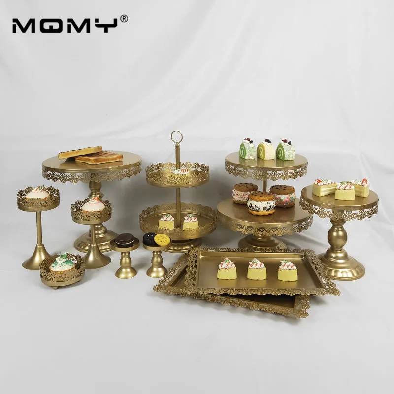 

New 11Pcs Gold Pink White Decorating Supply Wedding Crystal Wholesale Cake Stand