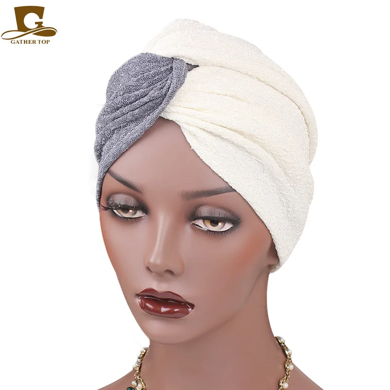 

New Women double color Turban Soft Polyester Twist Headband Hair Hair Wrap chemo cap Hair Accessories Bandana Hijab Turbante Hat