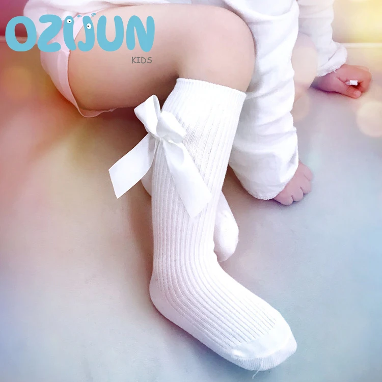 

2018 New Arrival 1-2Y/2-3Y Children Bow Tie High Canister Princess Mesh Aiti-Slip Sweat Baby Girl Socks